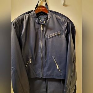 Ralph Lauren Leather Blue Jacket